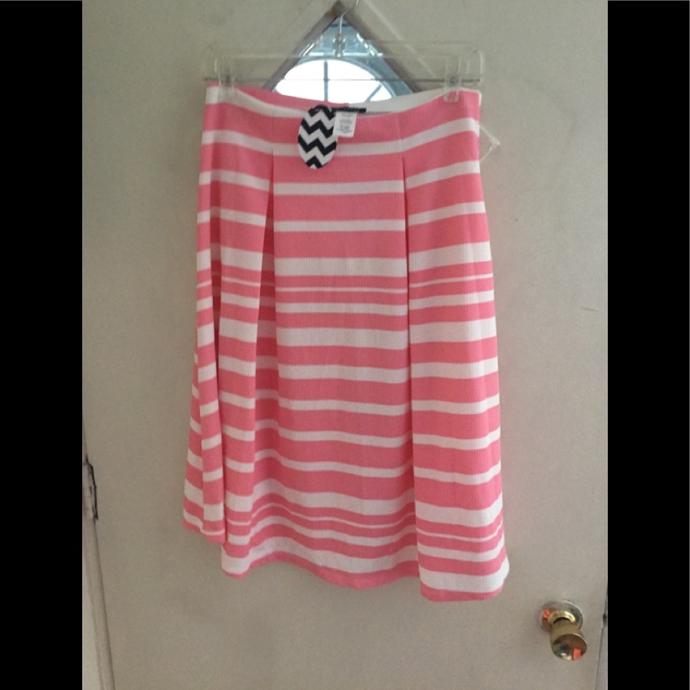 Pink and white stripe skirt